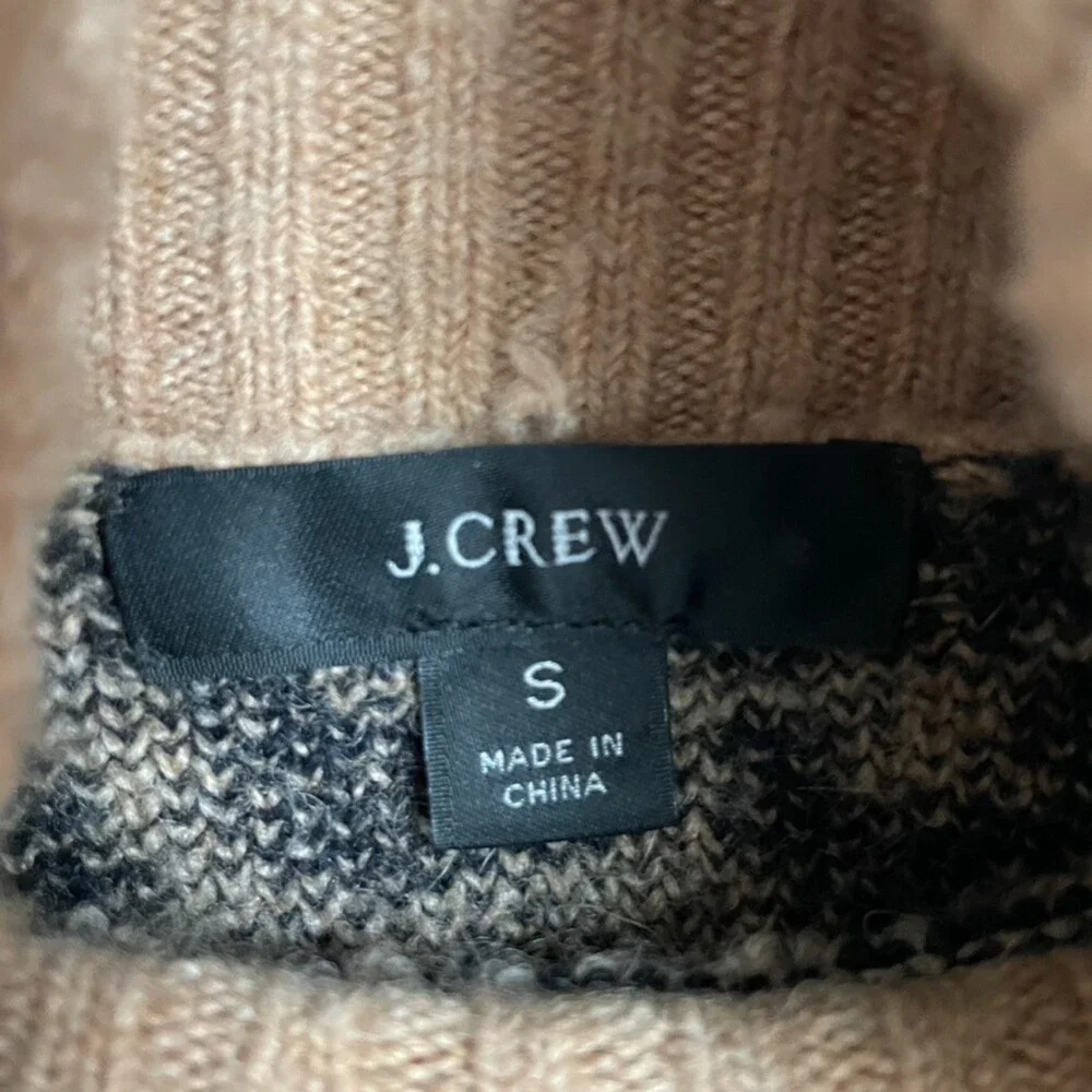 J.Crew Alpaca Blend TURTLENECK Animal Print Asymmetrical Hem Sweater